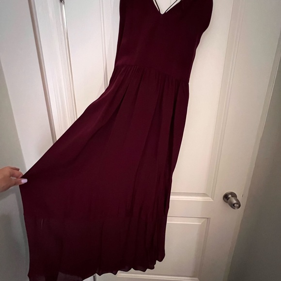 NWT ZARA SUMMER DRESS wine color with sheer panel and strappy back SIZE L - Picture 5 of 8